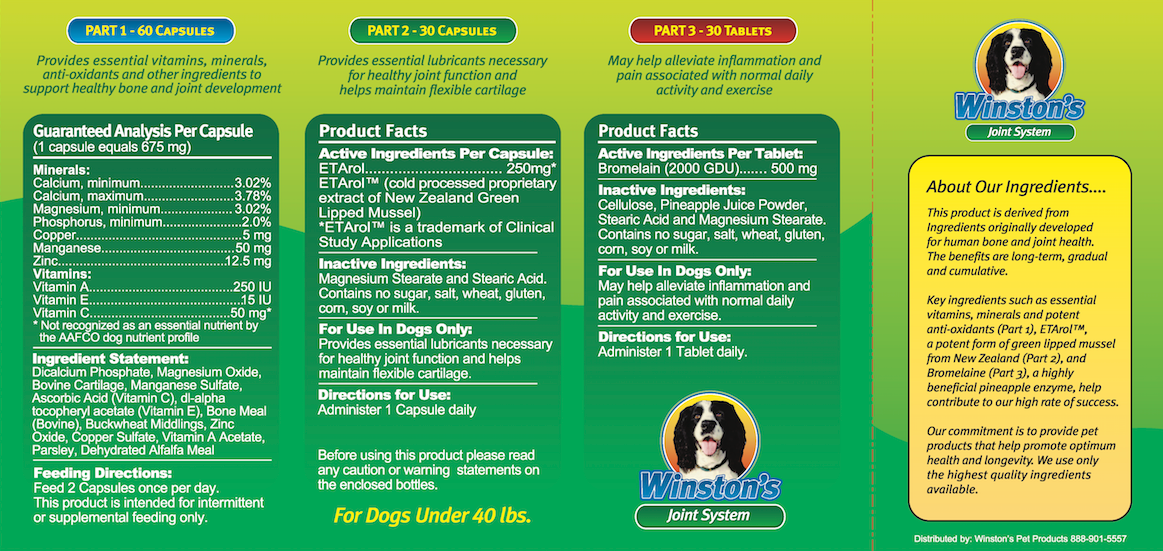 Winston’s Joint System Dogs Small Dogs (Under 40 lbs)
